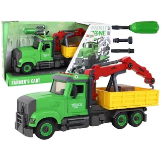 Lean Toys Fahrzeug-Kippkran Muldenkipper Kran Spielzeug Truck Friktionsantrieb, Größe:UNIVERSAL