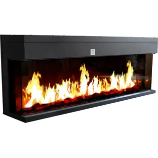 CHEMIN'ARTE - Elektrischer Einbaukamin 3D 152 cm LED-Flammeneffekt, programmierbare Heizung, Fernbedienung - Schwarz