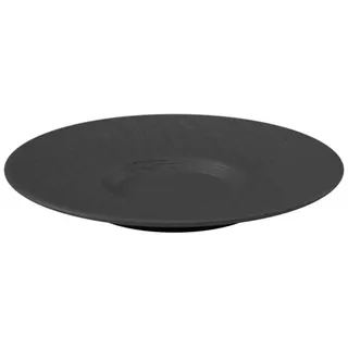 Villeroy und Boch - Manufacture Rock Kaffeeuntertasse, rustikale Untertasse aus Premium Porzellan in frischem Schwarz, spülmaschinengeeignet