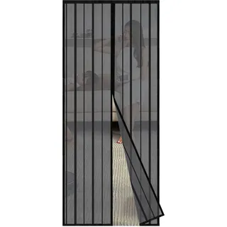 Sekey Magnet Fliegengitter Tür Vorhang 165 x 235 cm Schwarz