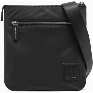 Giorgio Armani Armani Exchange Herren Icon Flat Crossbody Umhängetasche, Schwarz