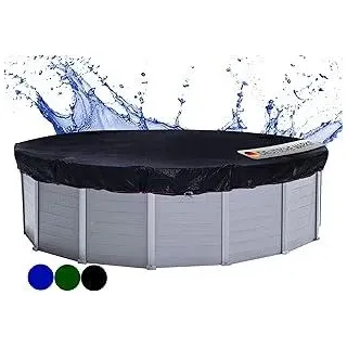 QUICK STAR Poolabdeckung Rund für 320-366 cm Pools | Planenmaß Ø 420 cm | Schwarz | Sommer & Winter Poolplane | Solar Abdeckplane 200g/m2 PE Zweifach Beschichtete Abdeckung | Solarplane UV-Resistent
