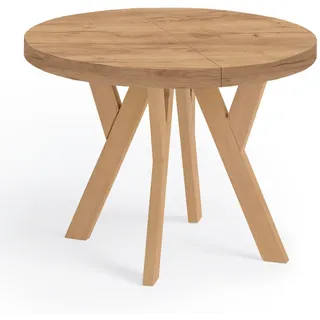 dekori.interiors Dekori_Interiors Esstisch, Braun, Holz, Rund, 100x77x150 cm, Esszimmer, Tische, Esstische