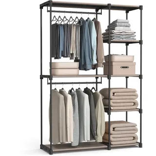 Songmics Garderobenständer offen 124 x 43 x 182 cm Schwarz