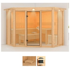 Bild Sauna »Astrid 2«, (Set), ohne Ofen beige