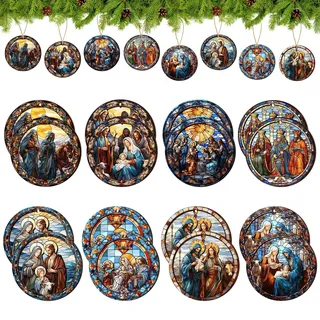 Baumschmuck Weihnachten, krippe anhänger, Weihnachtsbaum Engel, Jesus Ornament weihnachtskrippe, Weihnachtsschmuck, für Weihnachtsbaum, Autodekoration (D)
