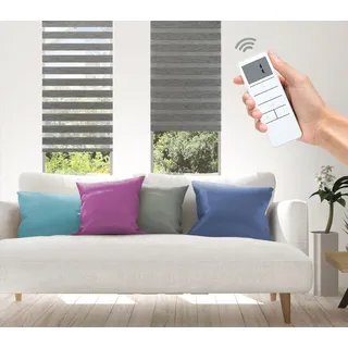 Good Life Elektrisches Rollo »Wood - SMART HOME« Lichtschutz ohne Bohren mit Fernbedienung, grau