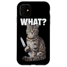 Hülle für iPhone 11 Katze Messer Design Witzige Tier Katzen