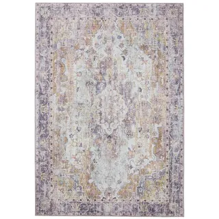 benuta Basic Waschbarer Teppich George - Multicolor/Lila 120x170 cm - Kunstfaser - Rechteckig & im Style: Vintage, Elegant, Retro - Pflegeleicht für