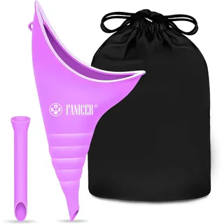 Urinella für Frauen, Pinkelhilfe für Frauen mit 1Stücke Pisntrichter, Tragbarer Wiederverwendbarer Urinal für Frauen. Ideal für Outdoor-Aktivitäten,Camping Toilette,Festivals,unterwegs.(lila)