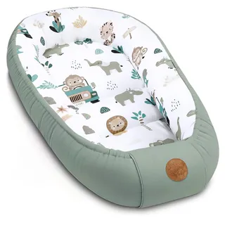 Babynest babynestchen neugeborene 90 x 50 cm baby nestchen tragbar nest für bett kinder kuschelnest coccon für Jungen und Mädchen Afrika Blau