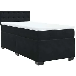 vidaXL Boxspringbett mit Matratze Schwarz 90x200 cm Samt