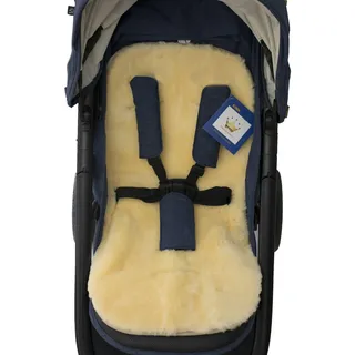 Reissner Lammfelle KIWA basic, Kinderwagen Einlage, cremefarben med./natur | Echtes Merino Lammfell, OEKO-TEX zertifiziert, medizinisch gegerbt, für Buggy Kindersitz PKW Baby Bett Kinderbett