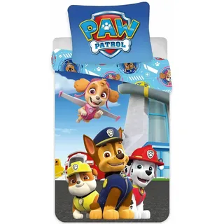 brandmacaps Bettwäsche Paw Patrol Chase, Marcus und Ruben, 100% Baumwolle, wendbarer Bettbezug, 100 x 135 cm + Kissenbezug 40 x 60 cm