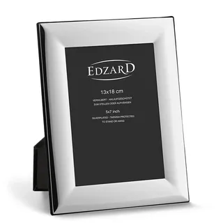 EDZARD Bilderrahmen Gela (für Foto 13 x 18 cm), edel versilbert, anlaufgeschützt, Samtrücken, 2 Aufhänger, zum Stellen und Hängen – Fotorahmen 13x18, Silberrahmen, Portraitrahmen, Geschenk Hochzeit