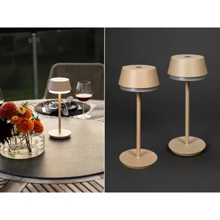 Set Akku Tischlampen für Outdoor kabellos Terrassenlampen ohne Kabel Höhe 30cm