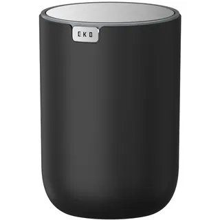 EKO Fandy Tischmülleimer, 1,5 l, Mini-Schreibtisch-Mülleimer mit Schwingdeckel, 1,5 l, kleiner runder Tischabfalleimer für Büro, Zuhause, Badezimmer, Schlafzimmer, Auto (Schwarz)