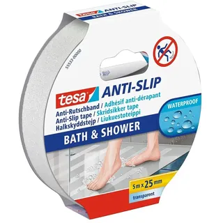 TESA 55533-00000-11 Rutschfeste/r Badematte & Aufkleber Antirutsch-Badestreifen Transparent