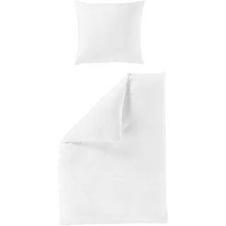 BIERBAUM Bettwäsche »4134« 2 Stk., tlg. Premium Mako-Satin Seersucker, 100 % Baumwolle, bügelfrei weiß