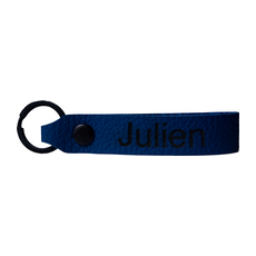 Leder Schlüsselanhänger mit Name Wunschname personalisiert individuell farbig Gravur Blau