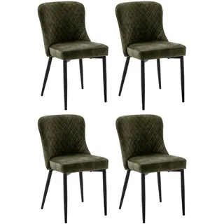 MCA Furniture Esszimmerstuhl (4er Set - schwarz),
