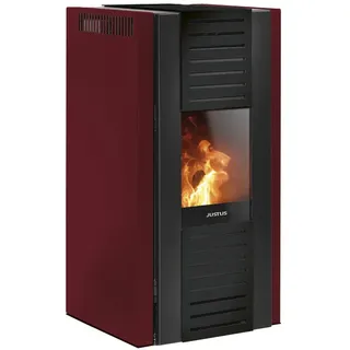 Justus | Pelletofen | Sirkos 2.0 | 6 kW | Bordeauxrot, Stahl Schwarz