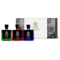 Verde Esmeralda - Natives Olivenöl Extra - Packung Edelsteine ​​3x500ml. Öl aus Jaén (Picual, Royal, Bio)... (Geschenkbox 3 x 100ml, Picual, royal, organic)