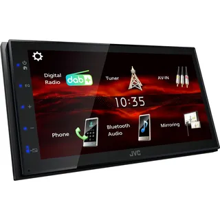 JVC KW-M180DBT - 17,3 cm (6,8") Digital Media AV-Receiver mit Quick Boot & Android USB-Mirroring (4x45W, DSP, DAB+/UKW, BT, 3X Pre-Out 2V, USB, iPod/iPhone Control)