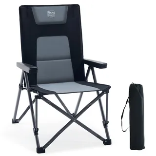 TIMBER RIDGE Campingstuhl Faltbar 260 KG Belastbar 4 Positionen verstellbar | Klappstuhl Gepolstert Hohe Lehne mit Tragetasche Camping Stuhl Gartenstuhl für Garten Balkon Wohnmobil Picknick