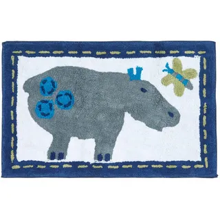 Homescapes Kinderteppich Hippo, Baumwolle 50/80 cm , Textil , Tiere , Rechteckig , 50x80 cm , Teppiche und Böden, Teppiche, Kinderteppiche