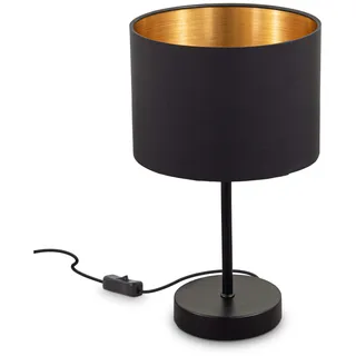 B.K.Licht Nachttischlampe Schwarz-Gold