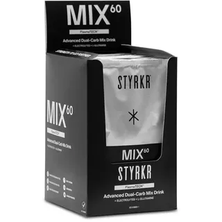 Styrkr Mix60 Dual-carb Energy-drink Einzeldosis-box 65g 12 Einheiten - Black / Silver - One Size