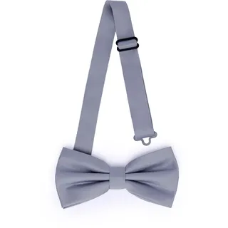 Ladeheid Elegante Herren Fliege - Hochwertig, Matt, Verstellbar, Perfekt für Hochzeit, Party, Büro. Ideal für Männer, Frauen, Teenager BMM (12cm x 6cm, Silber)