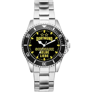 KIESENBERG Dortmund Fußball Fan Uhr sportliche Armbanduhr im Fan-Design stilvolle Herren- & Damen-Uhr mit Fußball-Motiv Geschenkidee für echte Fans aus dem Ruhrgebiet Ruhrpott Kohlenpott 6034