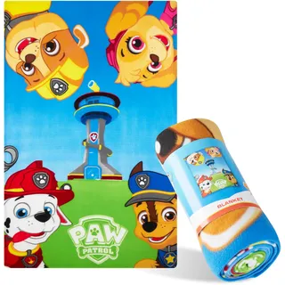 PAW PATROL Decke Kinder 100x150 cm - Kuschelige Winterdecke flauschig - Kinderdecke für Jungen und Mädchen