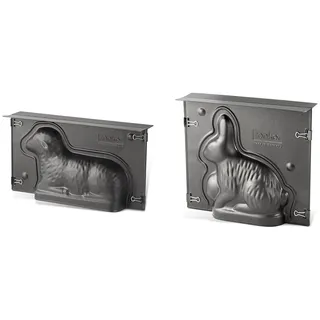 Zenker Osterlamm und Hase Backformen zu Ostern – 900 & 600 ml Füllvolumen – 3D Kuchenformen mit Häschen und Lämmchen als Motiv zum Backen – Leckere Osterdeko