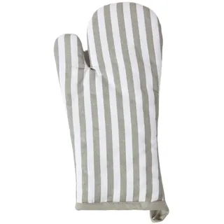 Homescapes Ofenhandschuh grau-weiß 18/32 cm, Baumwolle wattiert , Grau , Textil , Gestreift , 18x32 cm , Oeko-Tex® Standard 100 , Heimtextilien, Geschirrtücher & Schürzen, Topflappen & Kochhandschuhe