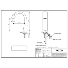 Bild von TOTO Automatikarmaturenauslauf, Thermostatmischer, 3 l/min., Ausladung 145mm, Auto Function, Soft Flow, berührungslose Temperaturregelung, TLP01701G