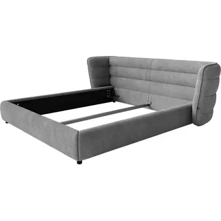 DeLife Polsterbettgestell Simea 180x200 cm Mikrofaser Grau - Grau
