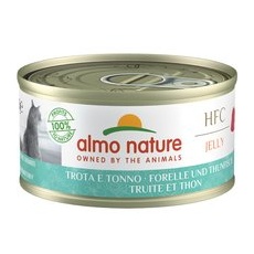 6x70g Păstrăv și ton în gelatină HFC Natural Almo Nature Hrană umedă pisici