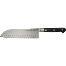 MESSERMEISTER Meridian Elite Kullenschliff Santoku-Messer, Klingenlänge: 18cm, japanisches Kochmesser, MM-E-3610-7K