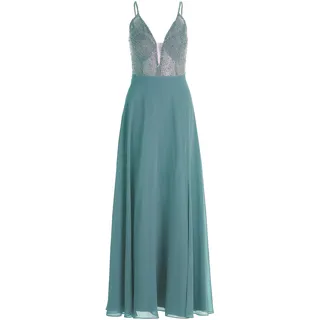 Abendkleid VERA MONT "Abendkleid mit Stickerei", Damen, Gr. 42, EURO, blau (cloudy sky), Obermaterial: 100% Polyester PES., Kleider Abendkleid