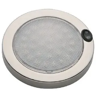 lighteu, 12 V / 2.2 W, 140 MM, 316L Edelstahl, Design-Led Dome Licht Deckenleuchte Mit Schalter (warmweiß) für Boot, Yacht und Caravan, Wohnmobil, Wohnmobil, RV [Energieklasse A]