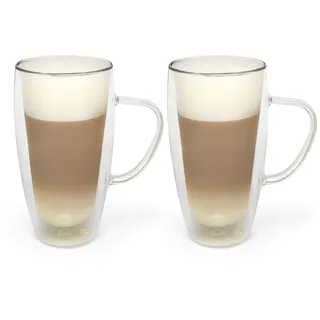 doppelwandige Cappuccino Gläser Set 400 ml 2-teilig