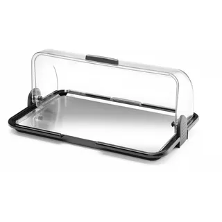 HENDI Rolltop-Display, HENDI, 465x315x195mm, Warmhalteplatte, Transparent