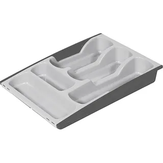 Curver Besteckkasten ausziehbar, Plastik, Anthrazit/Hellgrau, 35 x 25 x 10 cm