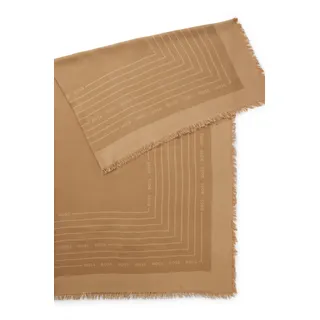 Schal BOSS "Laik 120*120", Damen, medium beige 260, Web, Materialmix, gemustert, Modetücher Schal, mit BOSS-Logoschriftzügen, rundum kleine Fransen