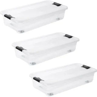 KEEEPER Aufbewahrungsbox Konrad 79,5 x 39,5 x 18 cm 3-tlg. transparent