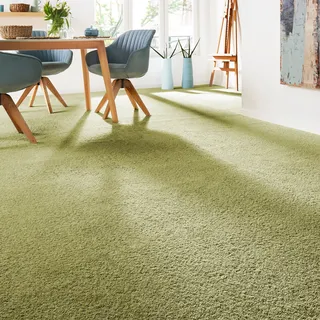 Andiamo Teppichboden »Verona, Velours, Made in Belgium« rechteckig 6 mm Höhe Uni Farben, Breite 400 cm oder 500 cm, strapazierfähig, pflegeleicht, grün