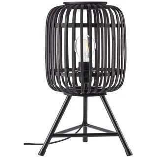Brilliant Woodrow Tischleuchte, geeignet für LED-Leuchtmittel, Schnurzwischenschalter für einfaches Bedienen, ideal für Wohn- & Schlafzimmer, 41cm, dunkel/schwarz Bambus - Bronze
